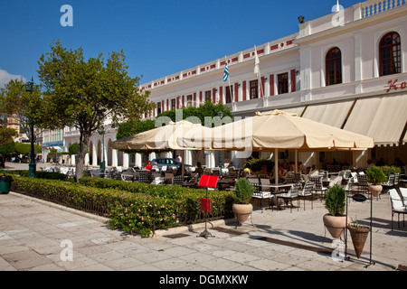 Cafe/ristorante, piazza Solomos, Zante, Zacinto (Zante) Island, Grecia Foto Stock