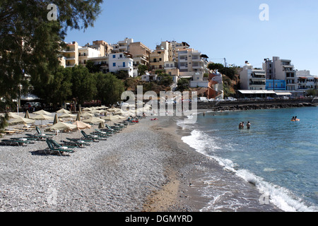 Spiaggia di KITROPLATIA AGIOS NIKOLAOS CRETA Foto Stock