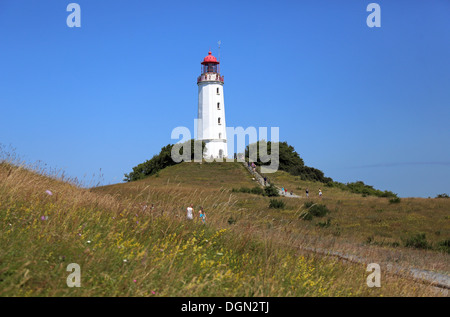 Hiddensee, Germania, Dornbusch faro a luce rotante Foto Stock