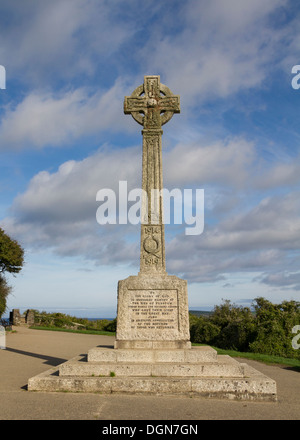 Padstow, Cornwall prima guerra mondiale memorial in una giornata di sole Foto Stock