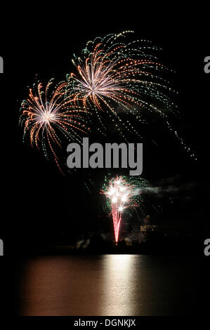 Fuochi d'artificio, Pyro giochi festival, Ferropolis, Graefenhainichen, Sassonia-Anhalt Foto Stock