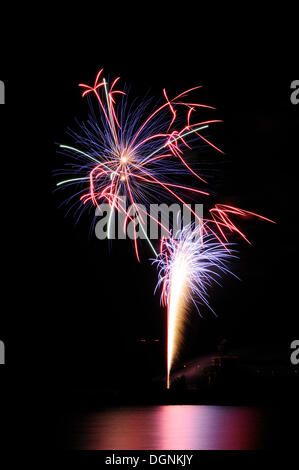 Fuochi d'artificio, Pyro giochi festival, Ferropolis, Graefenhainichen, Sassonia-Anhalt Foto Stock