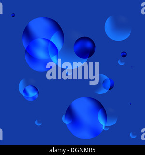 Seta blu sfondo con alcune palle di Natale Foto Stock