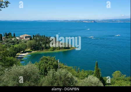 Punta San Vigilio e il Lago di Garda, Italia, Europa Foto Stock