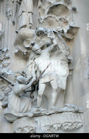 La facciata della Natività, La Sagrada Familia, Temple Expiatori de la Sagrada Familia, Basilica e chiesa espiatorio della Sacra Famiglia Foto Stock