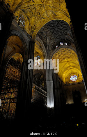 Cattedrale di Siviglia, interno, Siviglia, in Andalusia, Spagna, Europa Foto Stock