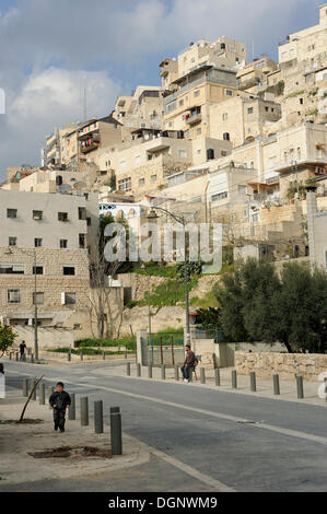 Densamente abitato nel sobborgo palestinese di Silwan a Gerusalemme Est, Gerusalemme, Israele, Asia, Medio Oriente Foto Stock