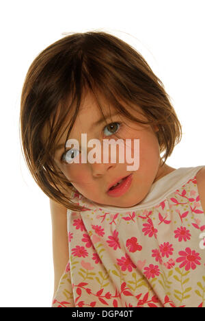 Ragazza, 4, ritratto Foto Stock