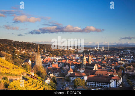 Vista su tutta Esslingen del Giura Svevo, Baden-Wuerttemberg Foto Stock