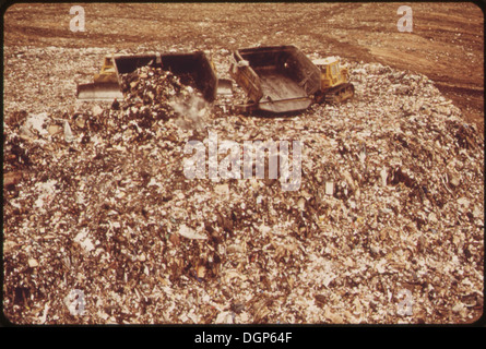 L'immagine raffigura la discarica Fresh Kills situata a Staten Island, New York, direttamente di fronte a Carteret, New Jersey. Questa discarica era una delle più grandi degli Stati Uniti Foto Stock