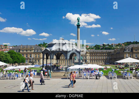 Koenigsstrasse, King Street a Schlossplatz square, Stoccarda, Baden-Wuerttemberg Foto Stock