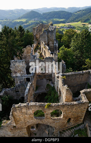 Rovine del Castello Prandegg, Schoenau Muehlkreis im, regione Muehlviertel, Austria superiore, Austria, Europa Foto Stock