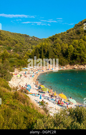 Pupnatska spiaggia vicino Pupnat, Croazia Foto Stock