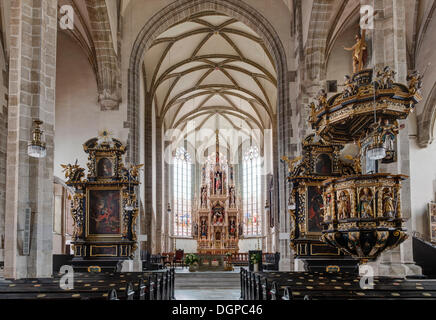 Eferding chiesa parrocchiale di Sant'Ippolito o Eferdinger cattedrale, Eferding, Hausruckviertel regione, Austria superiore, Austria Foto Stock