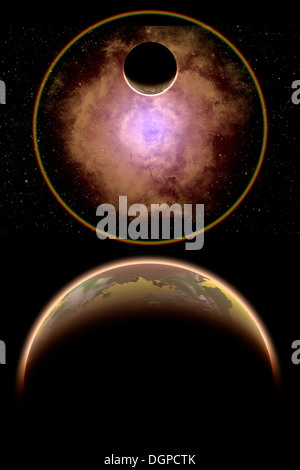Alien star system Foto Stock
