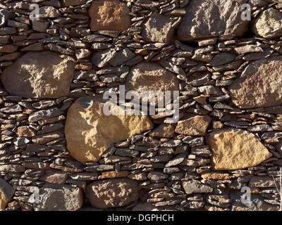 Muro di pietra naturale, Pavón, Pavón, Gemeinde Vallehermoso, La Gomera, isole Canarie, Spagna Foto Stock