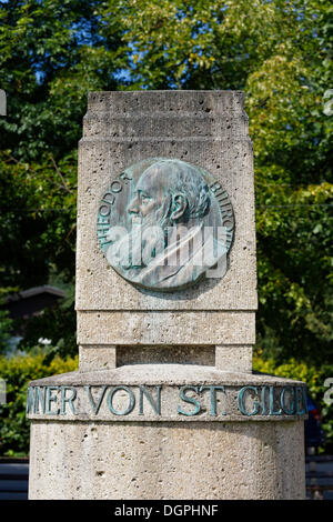 Monumento a Theodor Billroth, Sankt Gilgen, Salzkammergut, Stato di Salisburgo, Austria Foto Stock