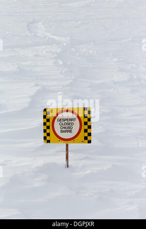 Segno chiuso in una stazione sciistica, Nassfeld Hermagor, Carinzia, Austria Foto Stock