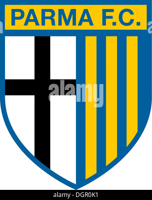 Il logo della squadra di calcio italiano FC Parma. Foto Stock