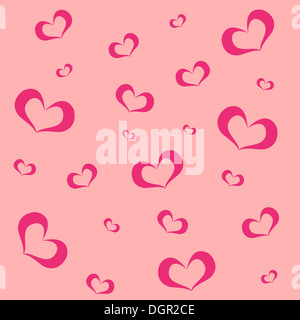 Sfondo rosa con cuori Foto Stock