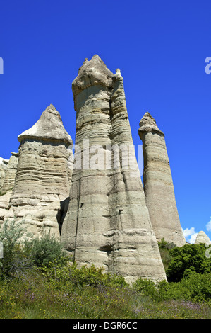 Tuff formazioni rocciose, Cappadocia, Turchia Foto Stock