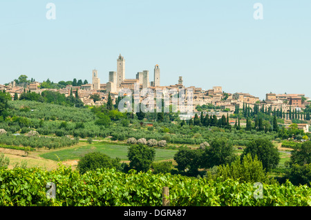 San Gimignano, Toscana, Italia Foto Stock