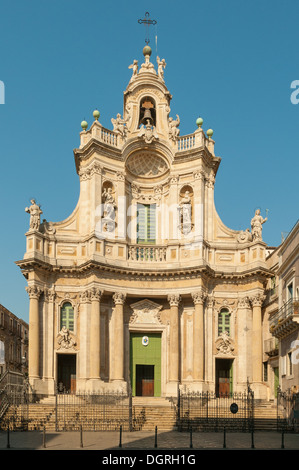 Basilica della Collegiata, Catania, Sicilia, Italia Foto Stock