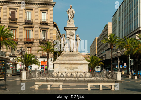 Monumento a Vincenzo Bellini di Catania, Sicilia, Italia Foto Stock