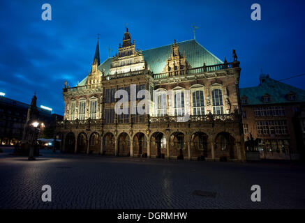 Bremen Town Hall sulla piazza del mercato di Brema Foto Stock