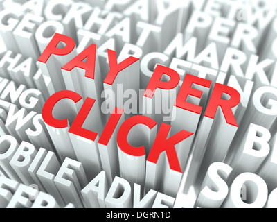 Pay Per Click (PPC) concetto. Foto Stock
