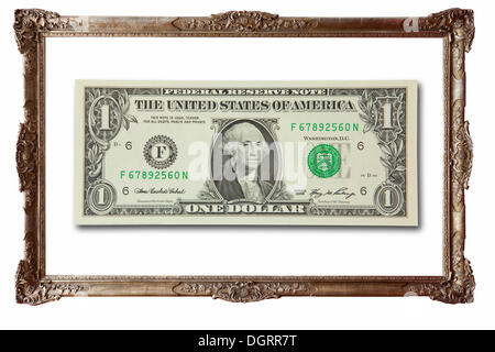 Dollaro statunitense Bill, incorniciato, immagine simbolica Foto Stock