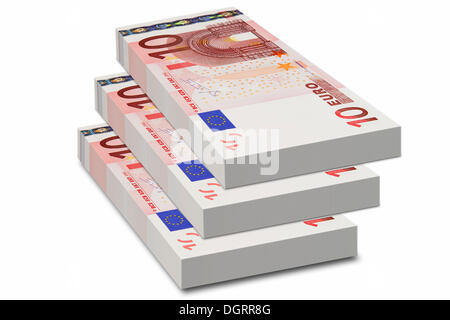 Fasci di 10 banconote in euro Foto Stock