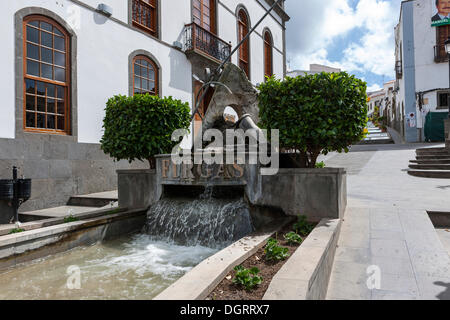 Antica casa signorile, centro culturale, Plaza de San Roque, Firgas, Gran Canaria, Isole Canarie, Spagna, Europa, PublicGround Foto Stock