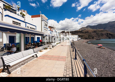 Lungomare, il villaggio di pescatori di Puerto De Las Nieves, El Palmeral, Agaete, Gran Canaria, Isole Canarie, Spagna, Europa Foto Stock