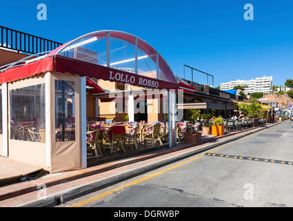 Passeggiata con ristoranti di Puerto Portals, Puertolas Nous, Maiorca, isole Baleari, Spagna, Europa Foto Stock