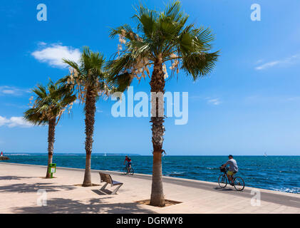 Passeggiata di Portixol, Palma de Mallorca, Isole Baleari Maiorca Maiorca, Mare Mediterraneo, Europa Foto Stock