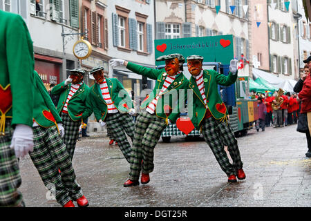 Il carnevale, sfilata di carnevale organizzata dai due locali associazioni di carnevale, Rheinfelden-AG e Rheinfelden-Baden Foto Stock