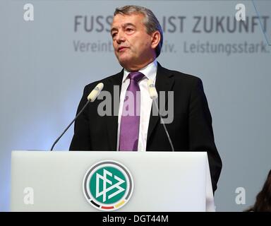 Presidente del CIO il Dott. Thomas Bach parla al pubblico durante la DFB Bundestag al NCC Norimberga a Norimberga, Germania, 24 ottobre 2013. Foto: MARTIN ROSE Foto Stock