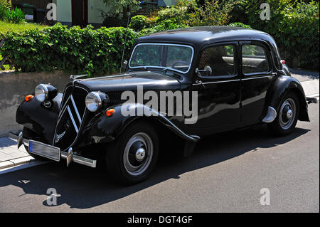 Citröen 11 CV, Citroën Avant trazione, 1938 Il modello cosiddetto Gangster-Limousine, Eckental, Media Franconia, Bavaria Foto Stock