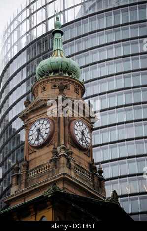 Clock Tower presso il Dipartimento di terre edificio, Bridge Street, il quartiere centrale degli affari, CBD, città di Sydney, Sydney Foto Stock