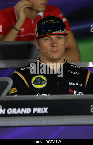 Maggiore noida, India. 24 ott 2013. Kimi Raikkonen (FIN), Team Lotus F1 - Formula1 nel Campionato del Mondo 2013 - Round 16 Indian Grand Prix al Buddh International Circuit, maggiore noida, India. © dpa picture alliance/Alamy Live News Foto Stock