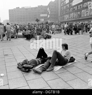 Weltfestspiele der Jugend, un comunista festival della gioventù, Alexanderplatz, 1973, Berlino, REPUBBLICA DEMOCRATICA TEDESCA, la Germania Est Foto Stock