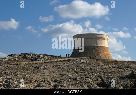 Torre di difesa, Torre de Fornells Menorca, isole Baleari, Spagna, Europa Foto Stock