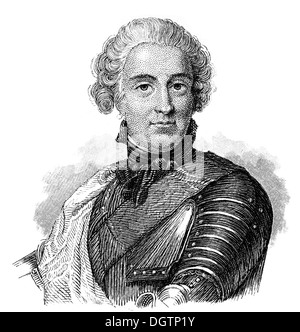 Maurice, il conte di Sassonia, Maurice de Saxe, 1696 - 1750, un soldato sassone in servizio francese, il Maresciallo Generale di Francia, Foto Stock