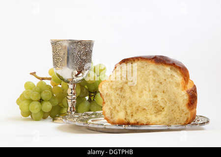La santa comunione. Il pane e il vino di uve Foto Stock