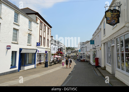 Centro città, Molesworth Street, St Albans, Cornwall, England, Regno Unito Foto Stock