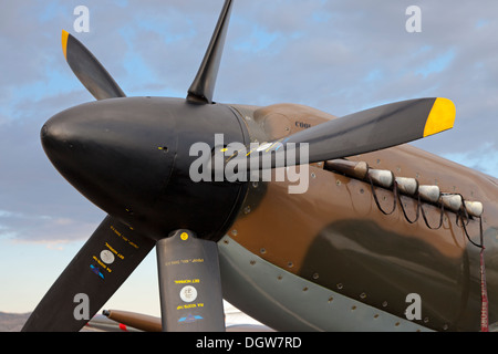 Cruscotto ed elica di un Mc. XIV Supermarine Spitfire Foto Stock