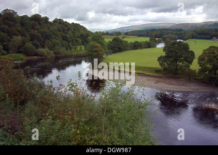 Vista Ruskins da Kirkby Lonsdale, Cumbria Regno Unito - guardando a monte nel lune valley Foto Stock