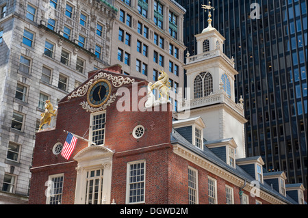 Architettura, Storia e politica, Old State House, Freedom Trail, Boston, Massachusetts, New England, USA, America del Nord Foto Stock