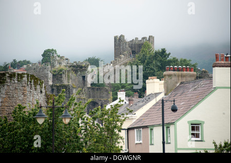 Conwy Castle Ramparts Wales UK Foto Stock